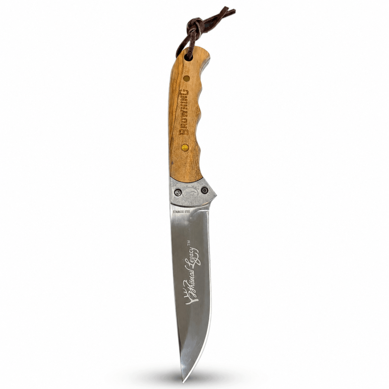 Ловен нож Browning Whitetail Legacy с дървена дръжка и кания