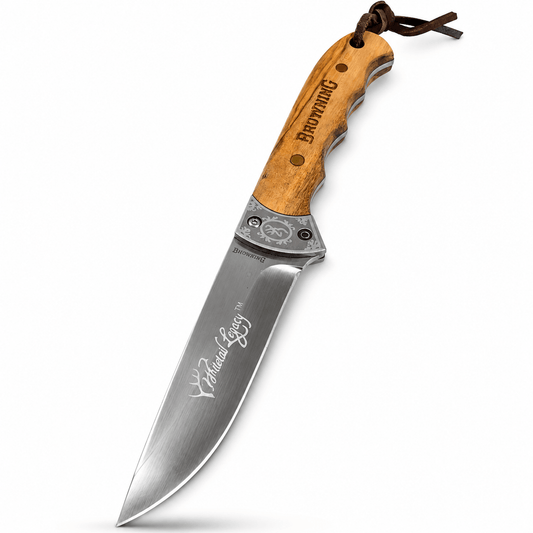 Ловен нож Browning Whitetail Legacy с дървена дръжка и кания