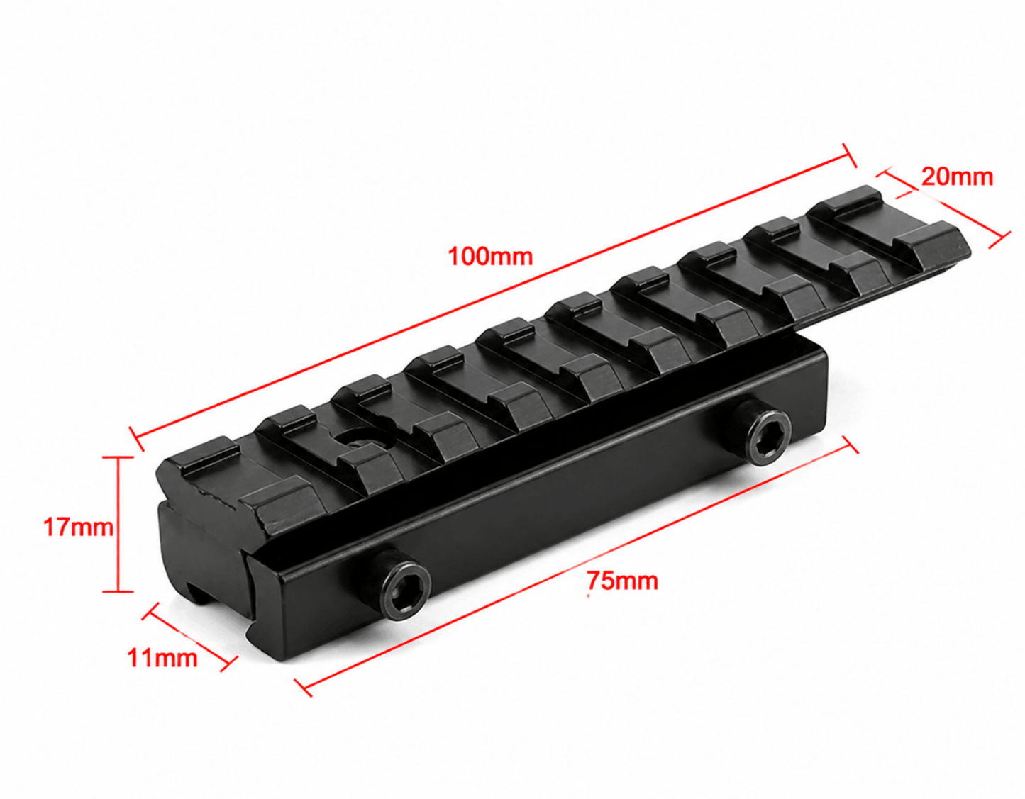 Picatinny sín 10 slot 20 mm – Alumínium adapter optika felszereléséhez
