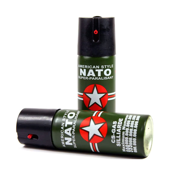 Spray au poivre NATO CS-GAS 60 ml – spray de défense personnelle avec buse Jet jusqu’à 3 m