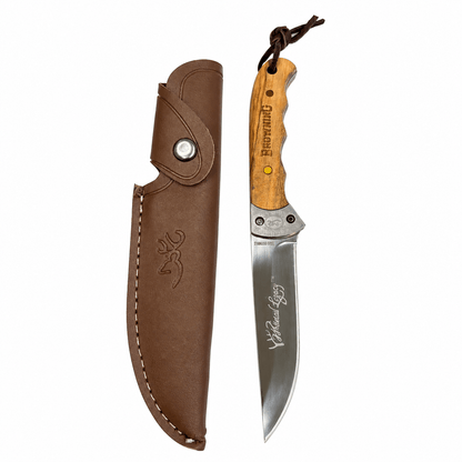 Ловен нож Browning Whitetail Legacy с дървена дръжка и кания