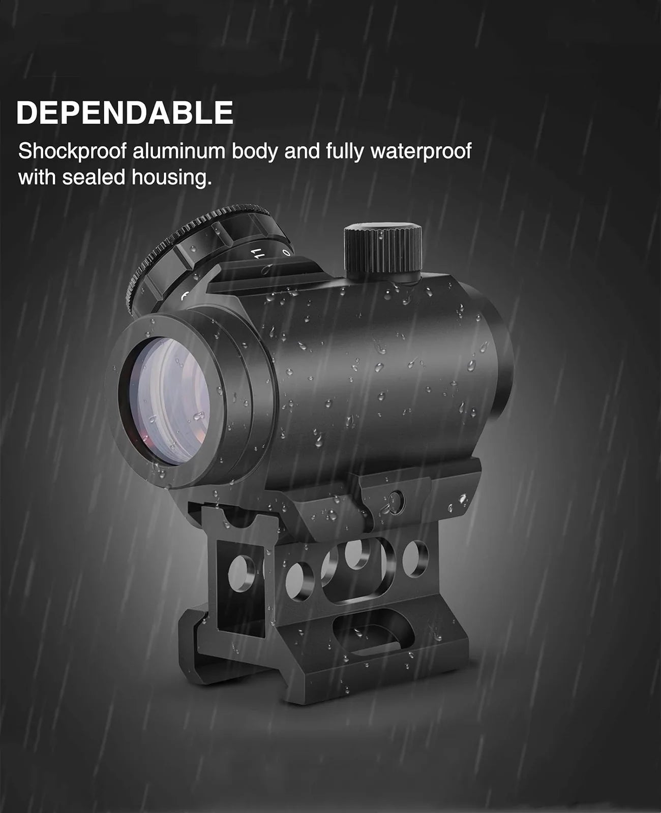 Viseur collimator (viseur rapide) BlackAirsoft FALCON 2MOA 1x25 mm avec 11 niveaux de luminosité