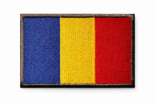 Бродирана нашивка велкро 5х8 см - румънско знаме