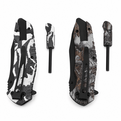 Сгъваем нож WILD CAMO с ферородна запалка – 21 см