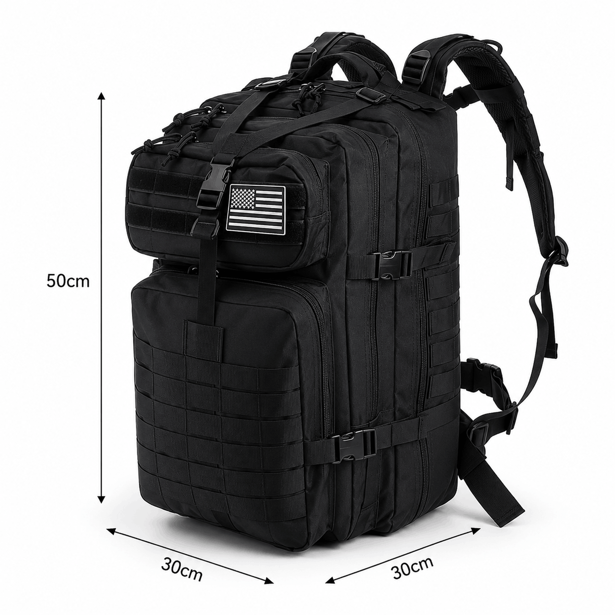 Тактическа раница 45L BlackAirsoft Ranger, с велкро флаг 900D